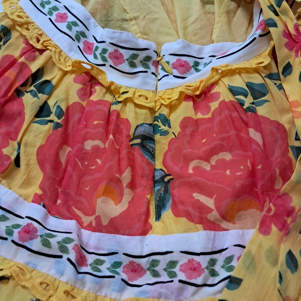NWT JessaKae Tropica Dress Halter Dress Women's XXL Yellow Vibrant Vacation - Picture 10 of 15